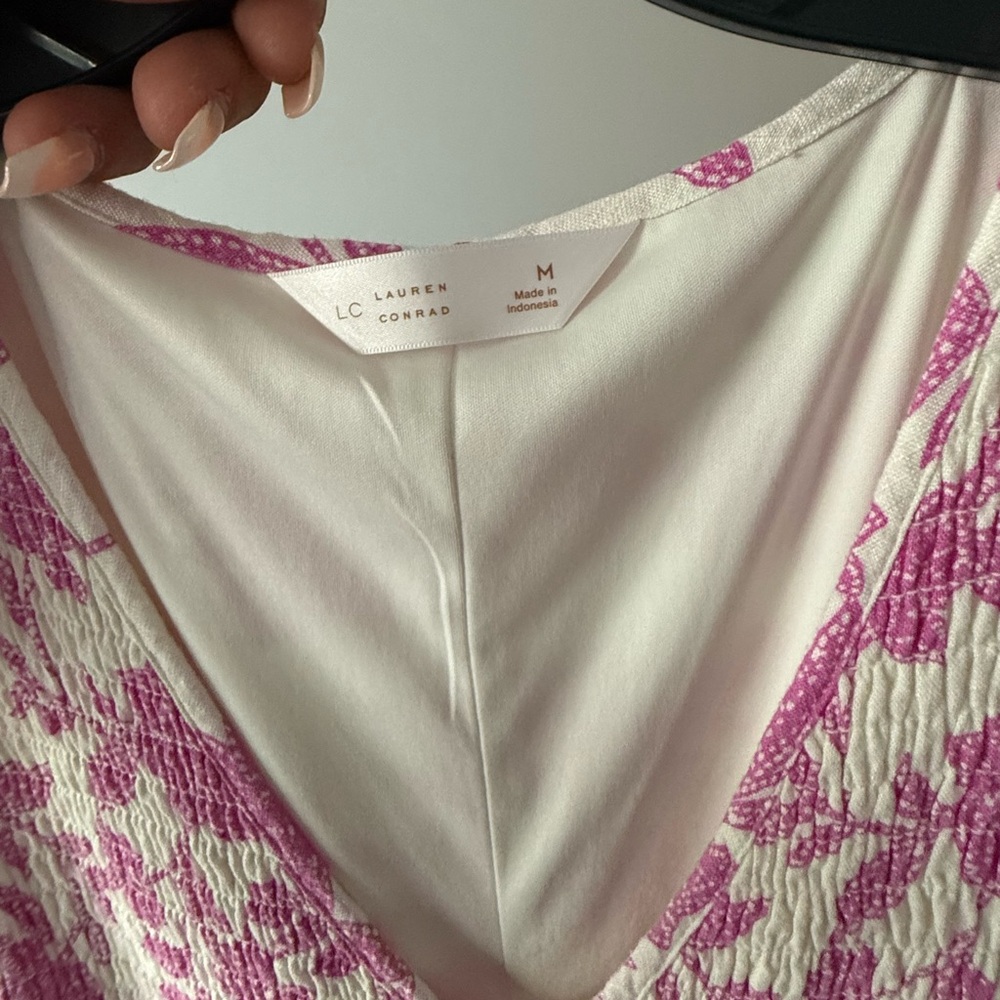 LC Lauren Conrad Pink and White Floral Midi Dress - Picture 2 of 12